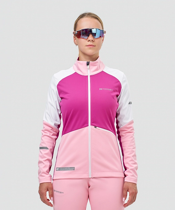 Тренировочная куртка Nordski Pro 2.0 White/Candy Pink/Fuchsia W