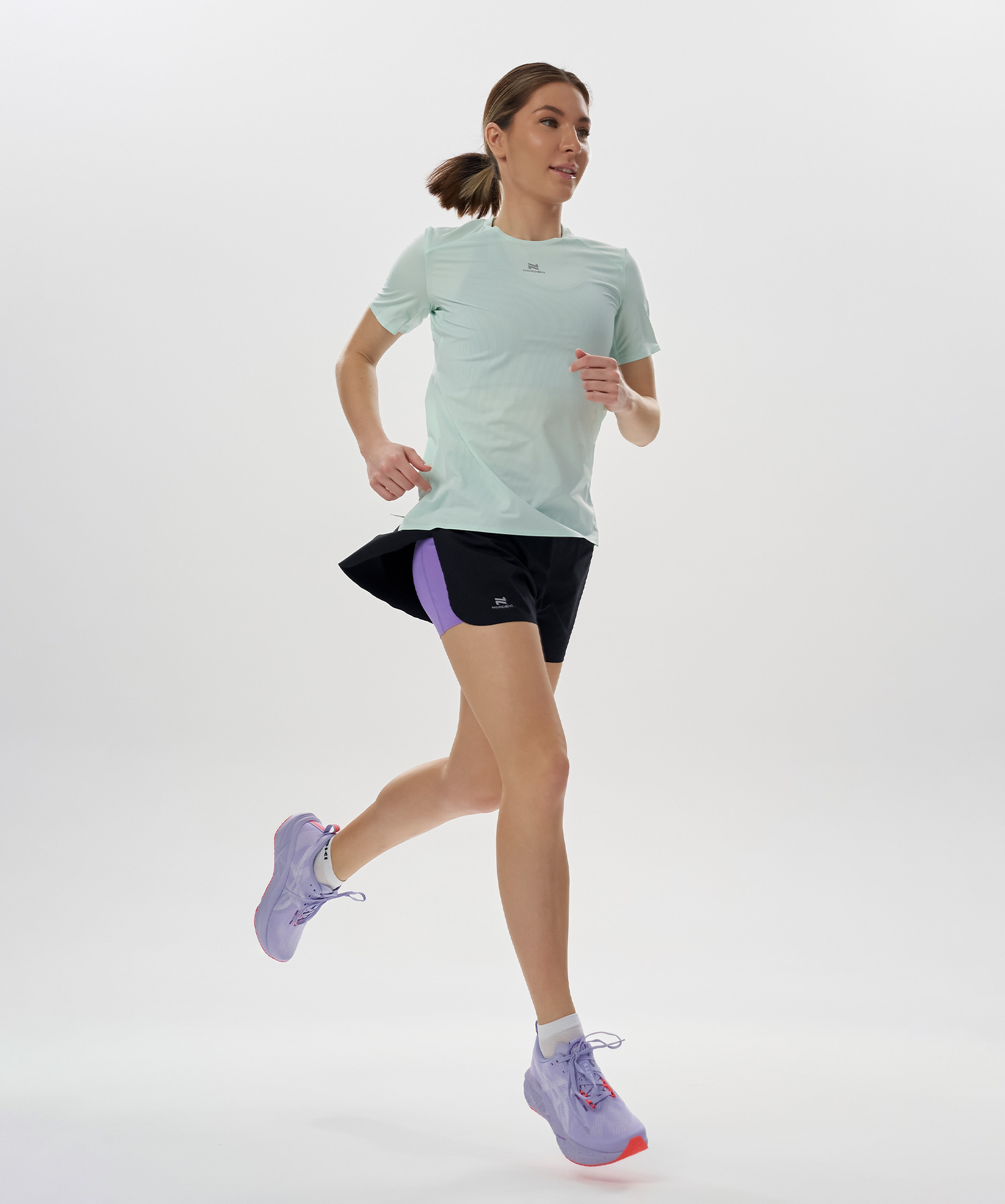 Шорты 2 в 1 Nordski Road Black/Lavender W