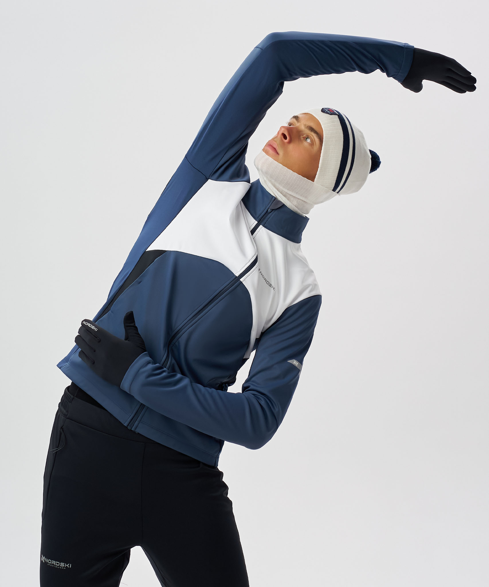 Тренировочная куртка Nordski Pro 2.0 White/Blue/Black